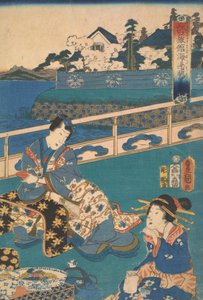 Viewing the Seashore at the Eguchi Inn (one of a triptych)